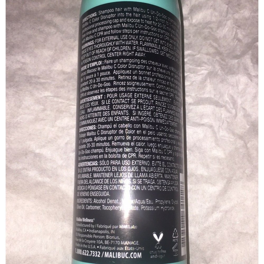 Malibu Color Disruptor Corrective Prep 9 oz Bottle Use Before After CPR DDLXL - Picture 6 of 6